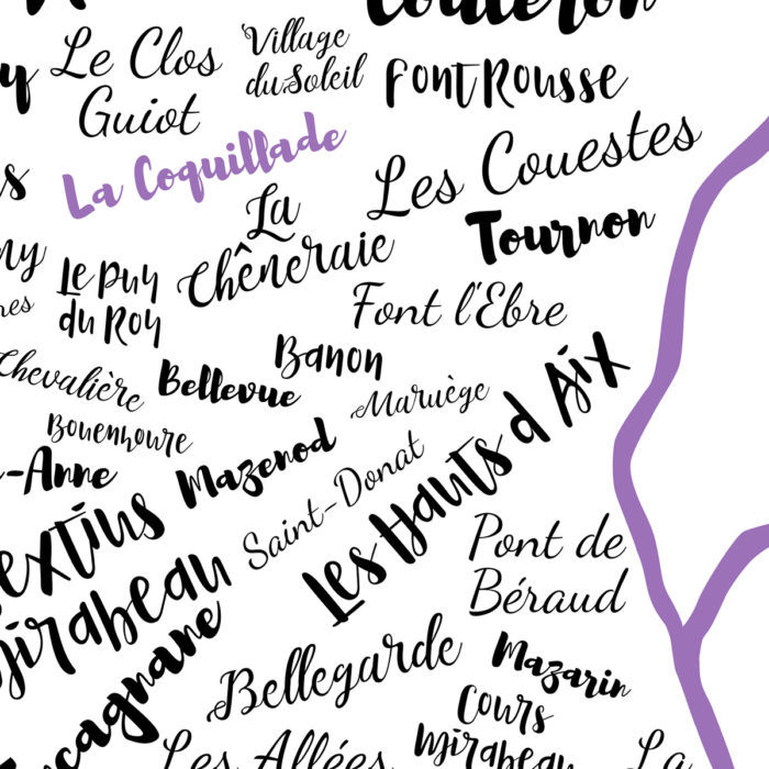 zoom affiche personnalisable d'Aix en Provence