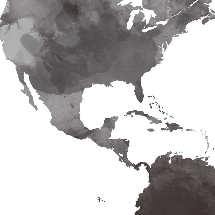 Carte du monde simple noir et blanc