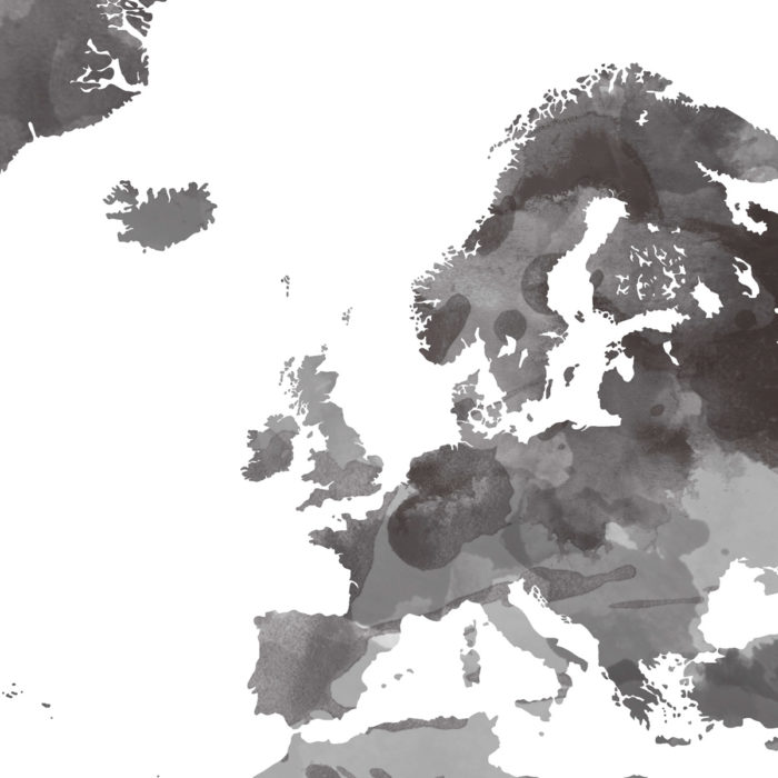 Carte du monde noir et blanc zoom