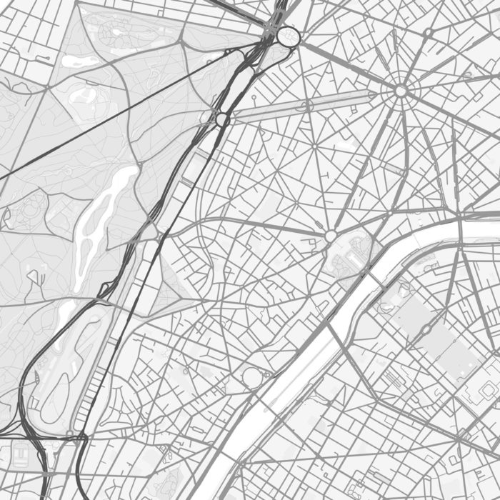 Affiche Paris : zoom sur les rues et la Seine
