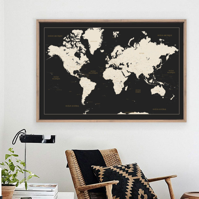Carte du monde déco pour décorer le salon ou le bureau
