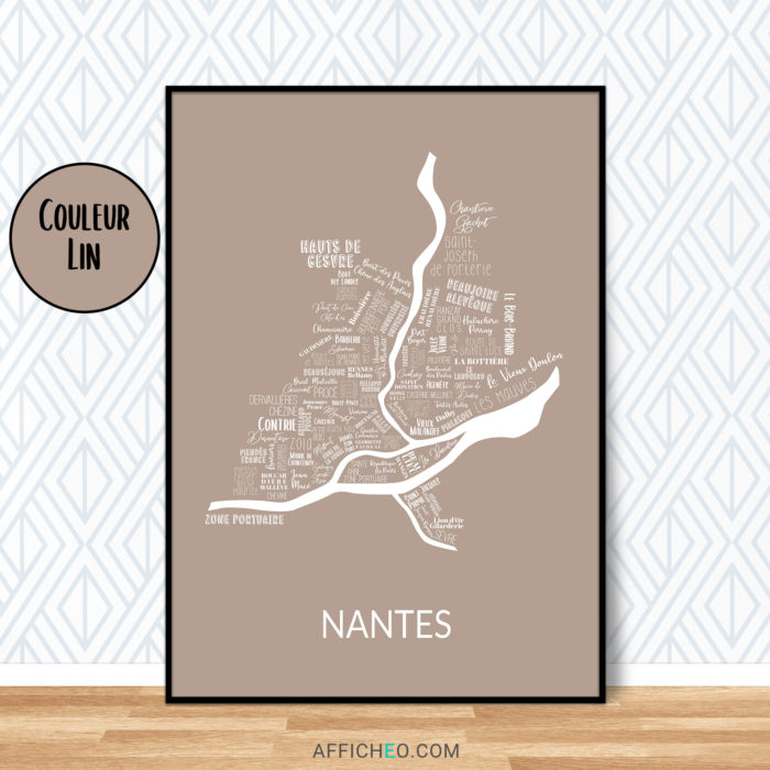 Affiche des quartiers de Nantes a personnaliser