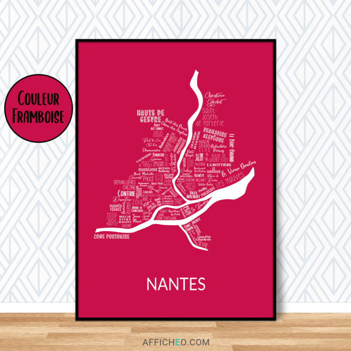 Affiche des quartiers de Nantes a personnaliser