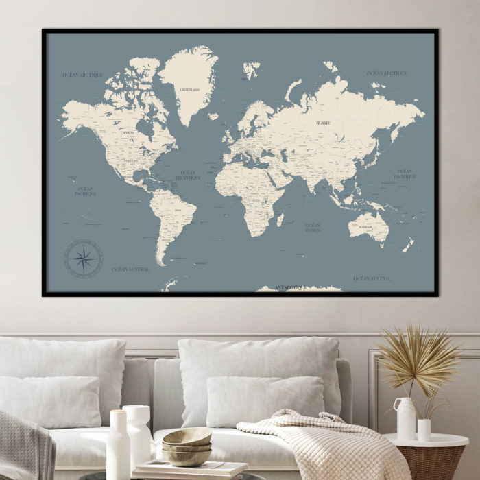 Carte du monde en français