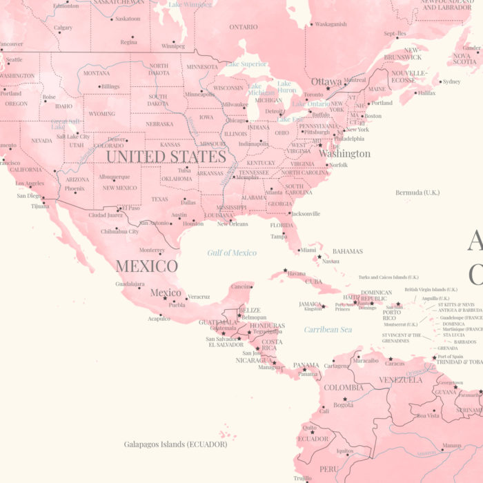 Carte du monde en anglais
