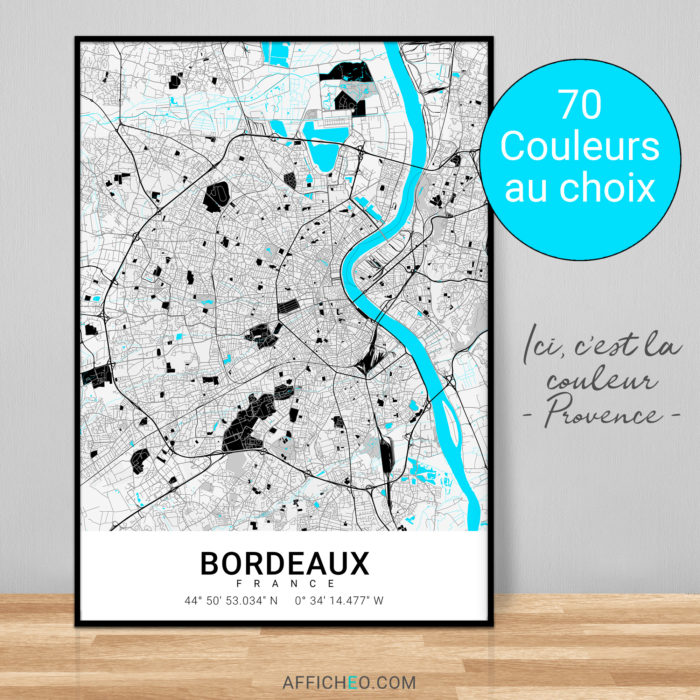 affiche plan de Bordeaux