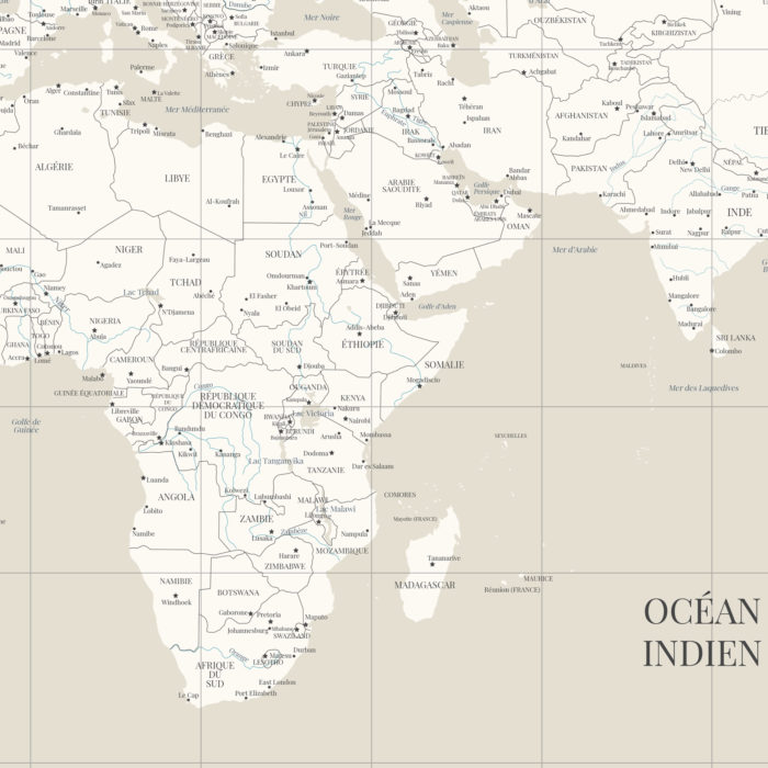 Carte du monde zoom Afrique