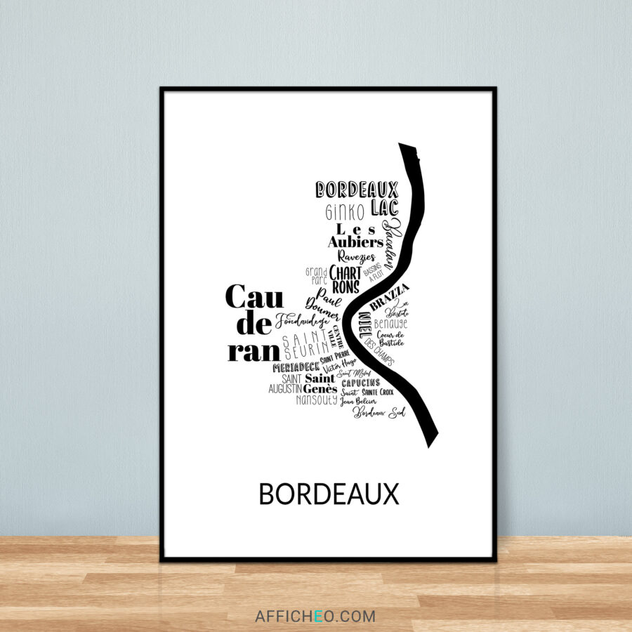 Carte des quartiers de Bordeaux