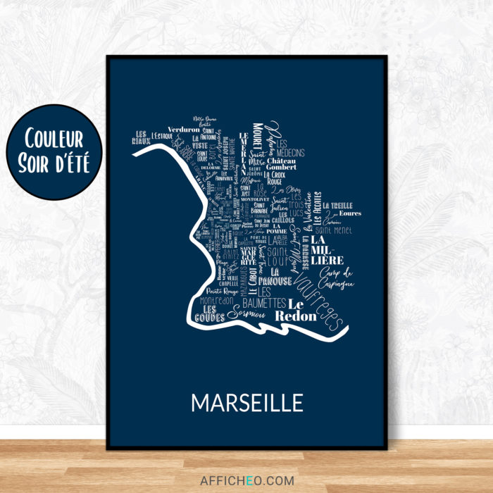 Carte des quartiers de Marseille à personnaliser