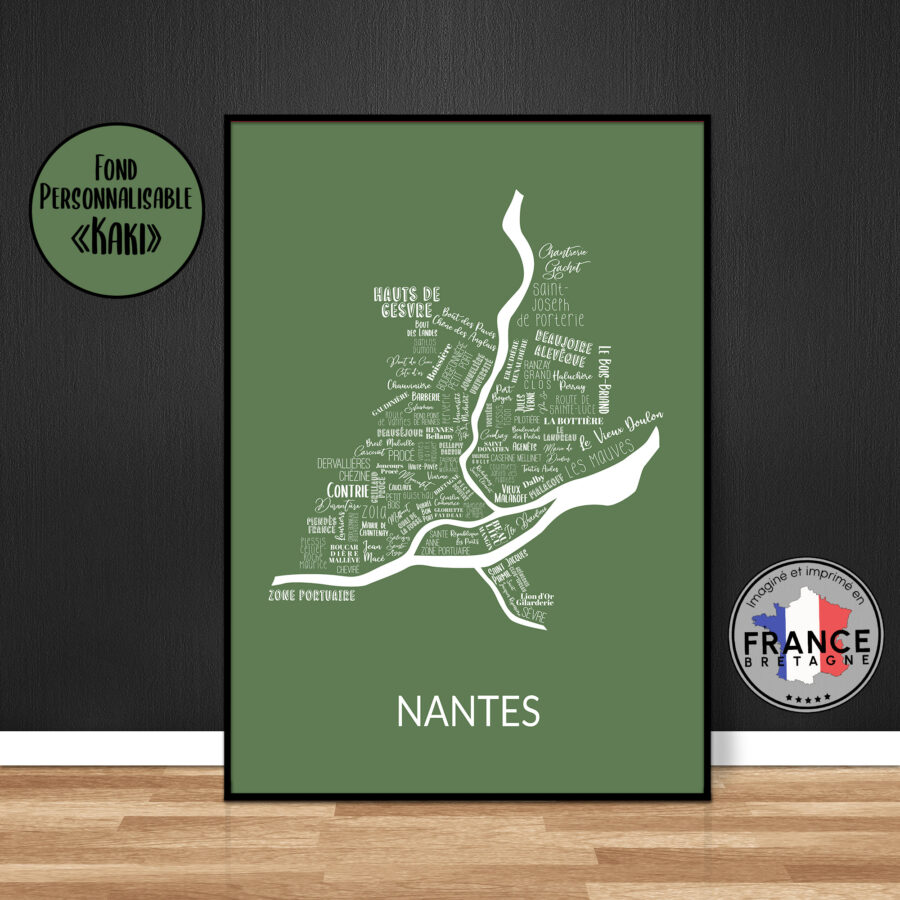 Carte des quartiers de Nantes personnalisable