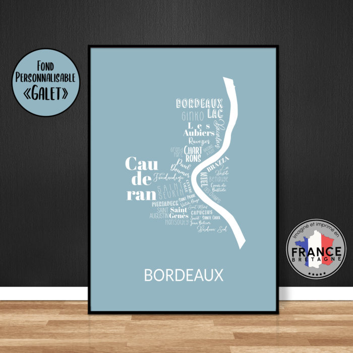 Carte des quartiers de Bordeaux personnalisable