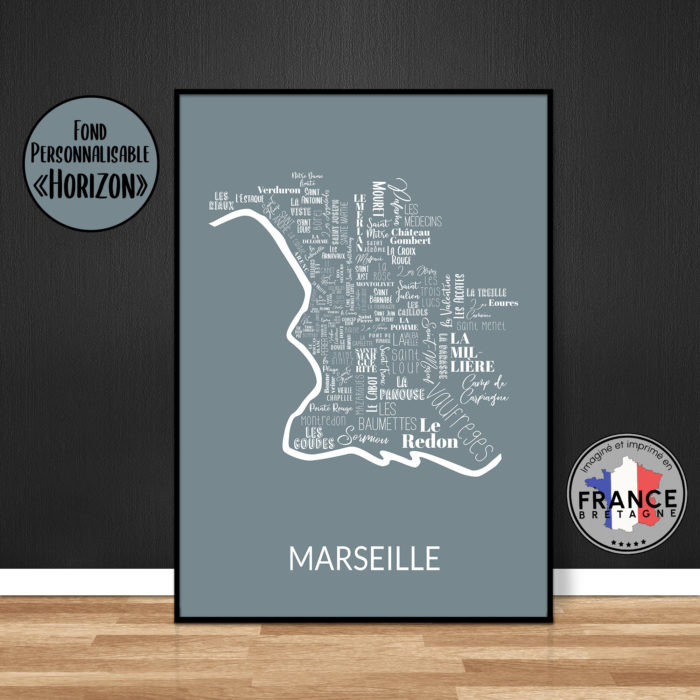 Affiches des quartiers de Marseille à personnaliser