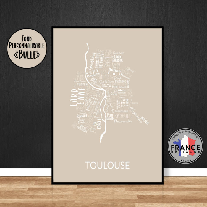 Carte des quartiers de Toulouse a personnaliser