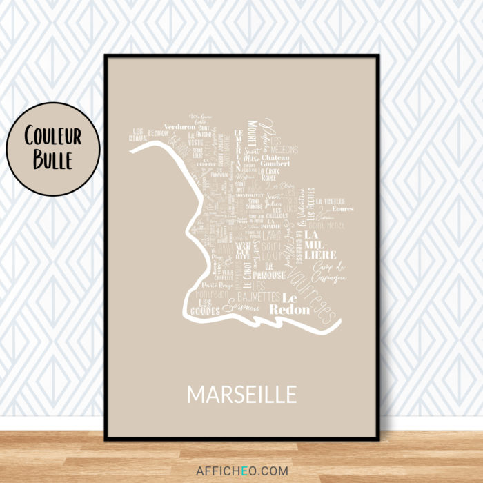 Carte des quartiers de Marseille à personnaliser