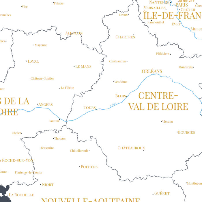 Carte de France des régions détail