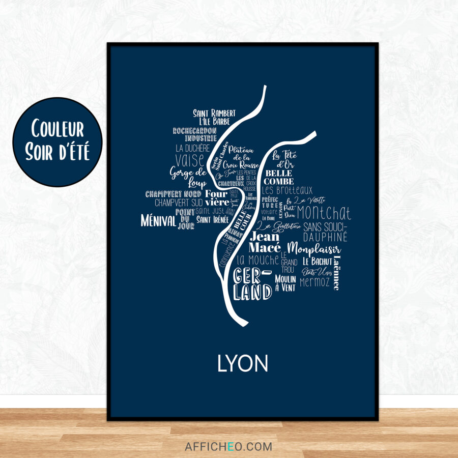 Carte des quartiers de Lyon à personnaliser