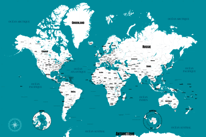 Carte du monde à personnaliser
