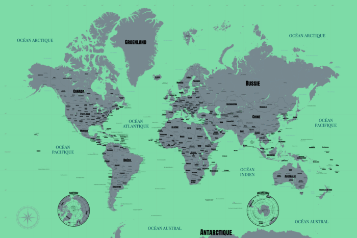 Carte du monde à personnaliser