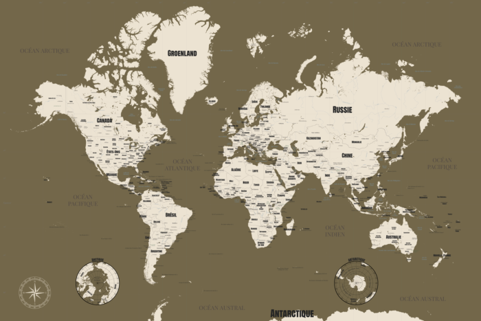 Carte du monde décorative