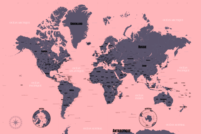 Carte du monde personnalisée grand format