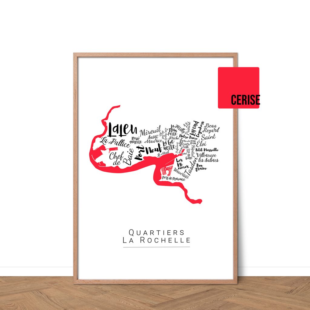 Affiche de La Rochelle avec les noms des villes personnalisable - Affichéo