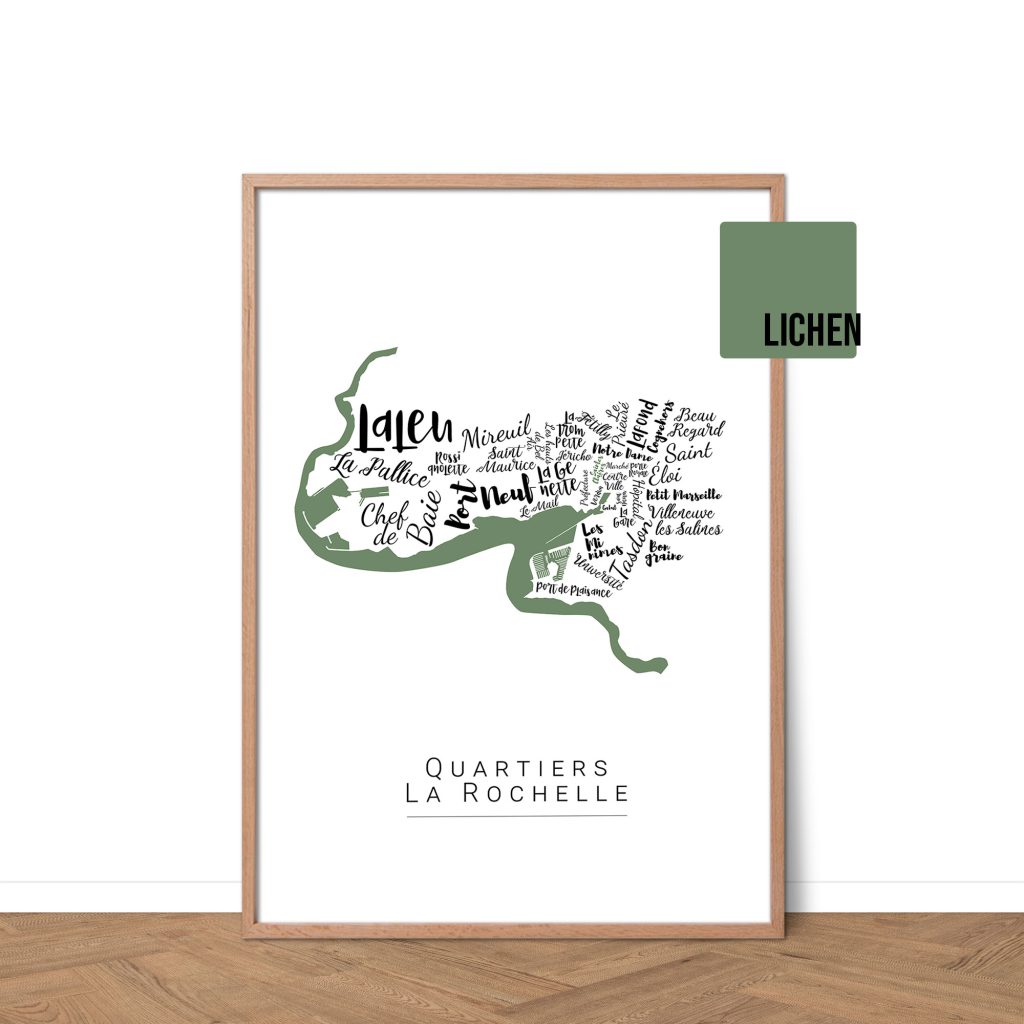 Affiche de La Rochelle avec les noms des villes personnalisable - Affichéo