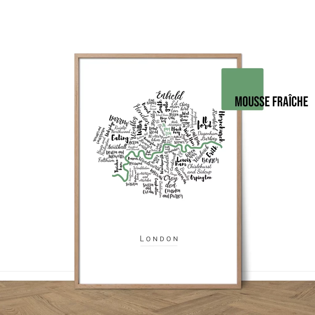 Affiche de Londres avec les noms des villes personnalisable - Affichéo