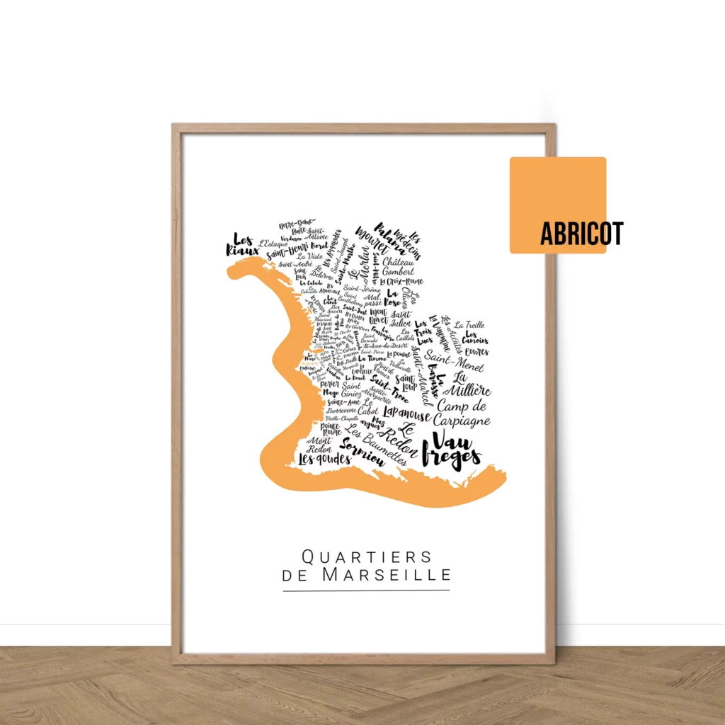 Affiche de Marseille avec les noms des villes personnalisable - Affichéo