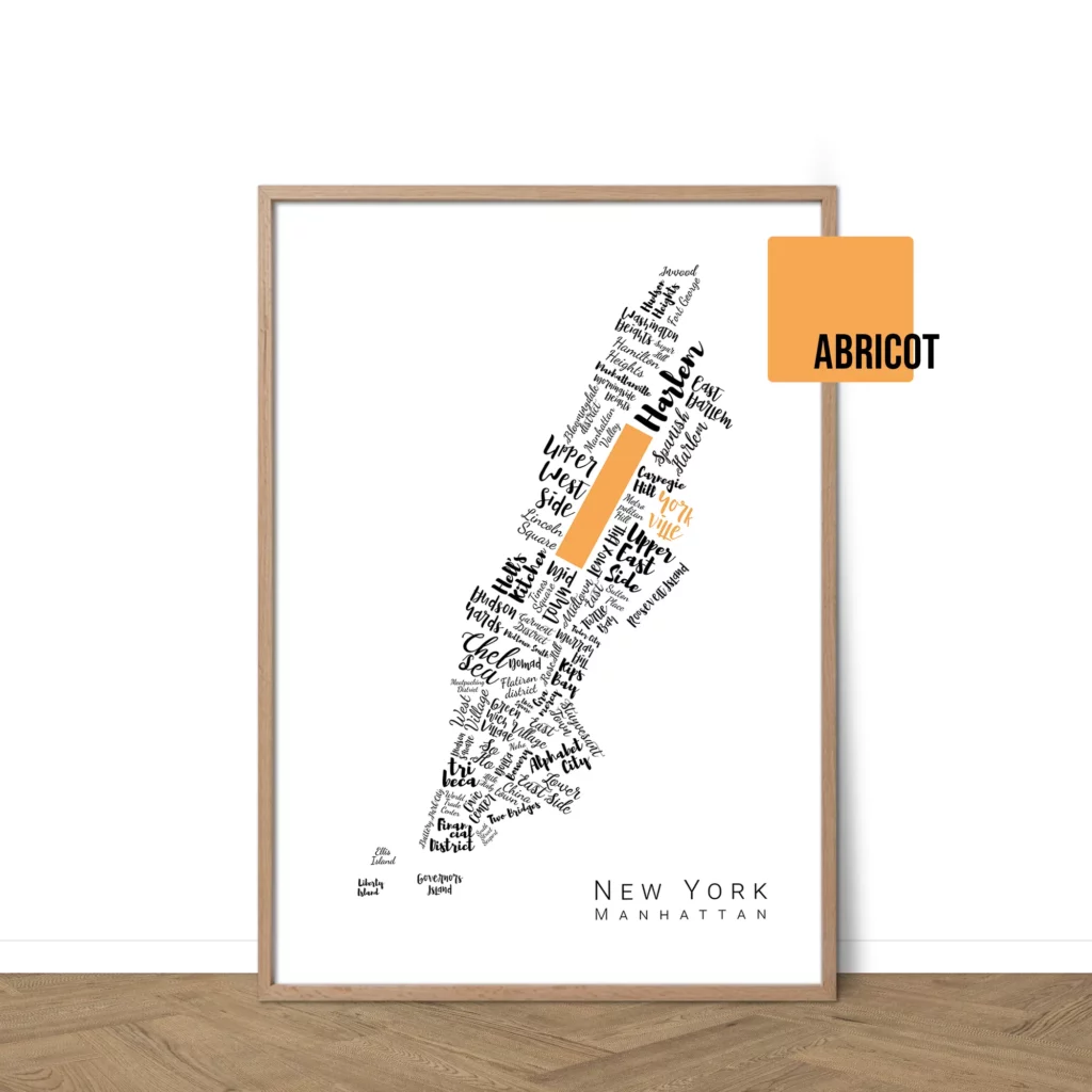 Affiche de New York avec les noms des villes personnalisable - Affichéo