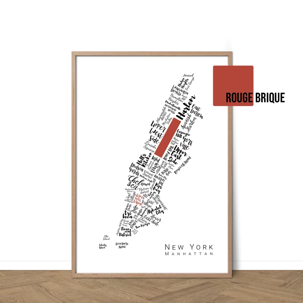 Affiche de New York avec les noms des villes personnalisable - Affichéo