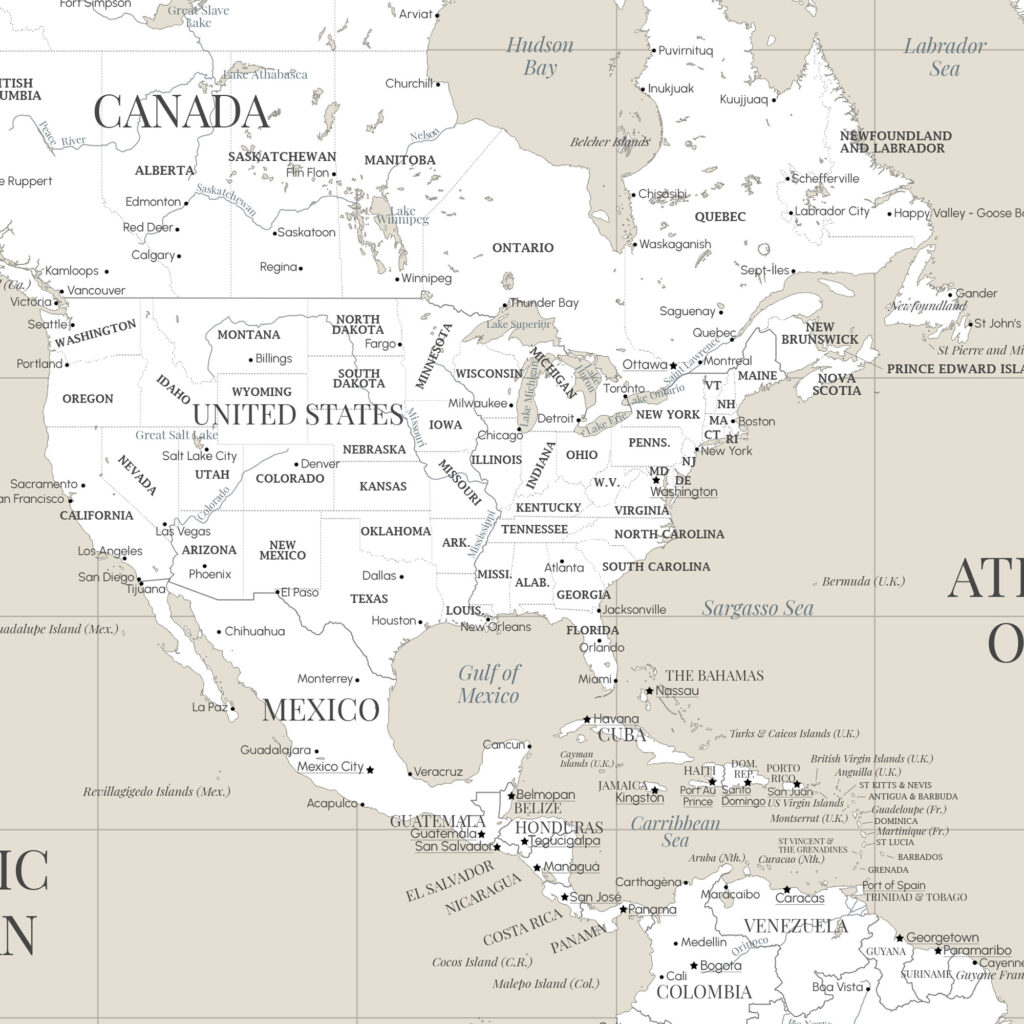 Zoom sur l'Amérique du Nord