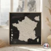 Carte de France Marcel, affiche murale dispo en grand format