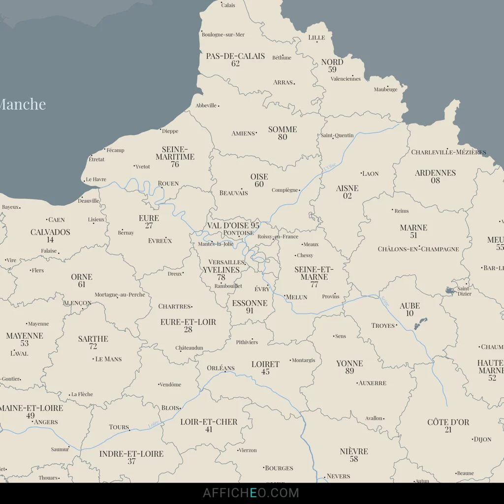 Carte de France moderne Paulette