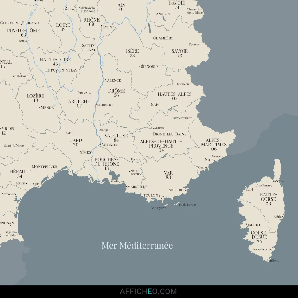 Carte de France moderne Paulette