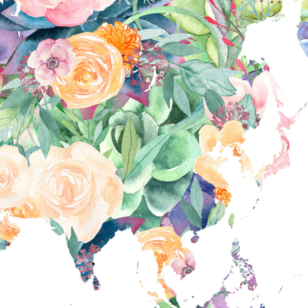 Affiche bohème - Détail Asie