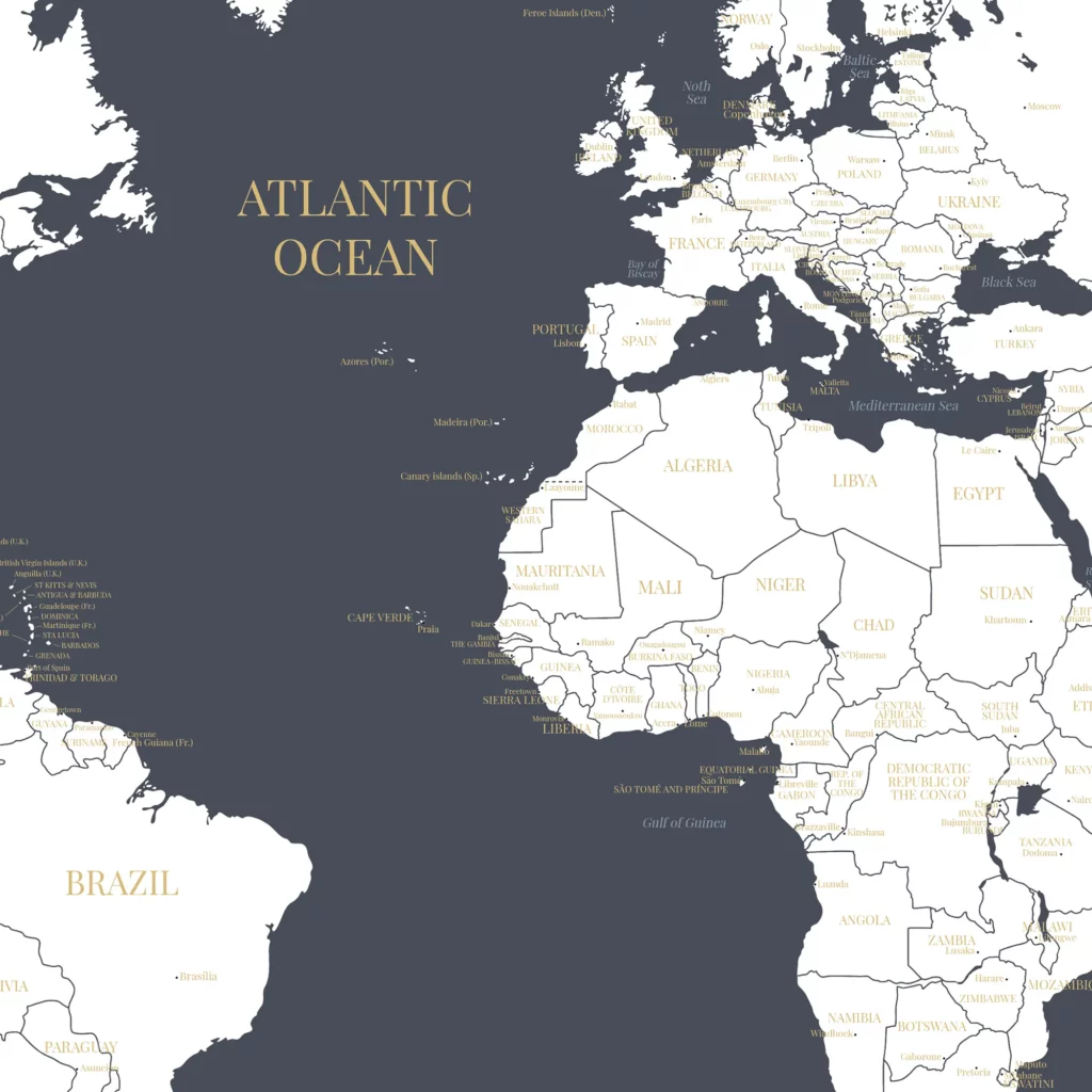 Carte du monde - Zoom sur l'Afrique