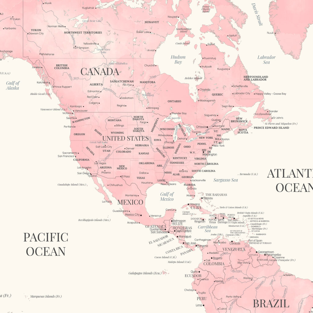 Zoom sur l'Amérique du Nord