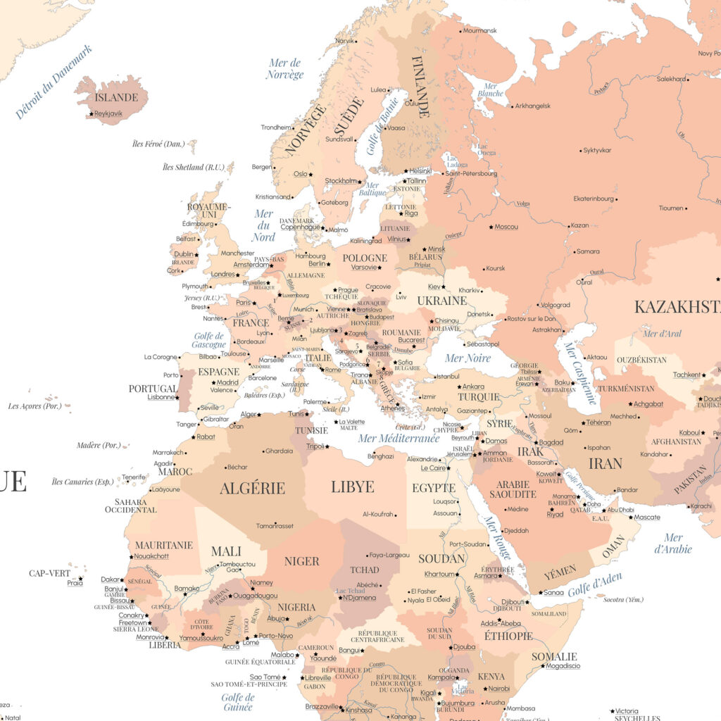 Carte du monde Adèle