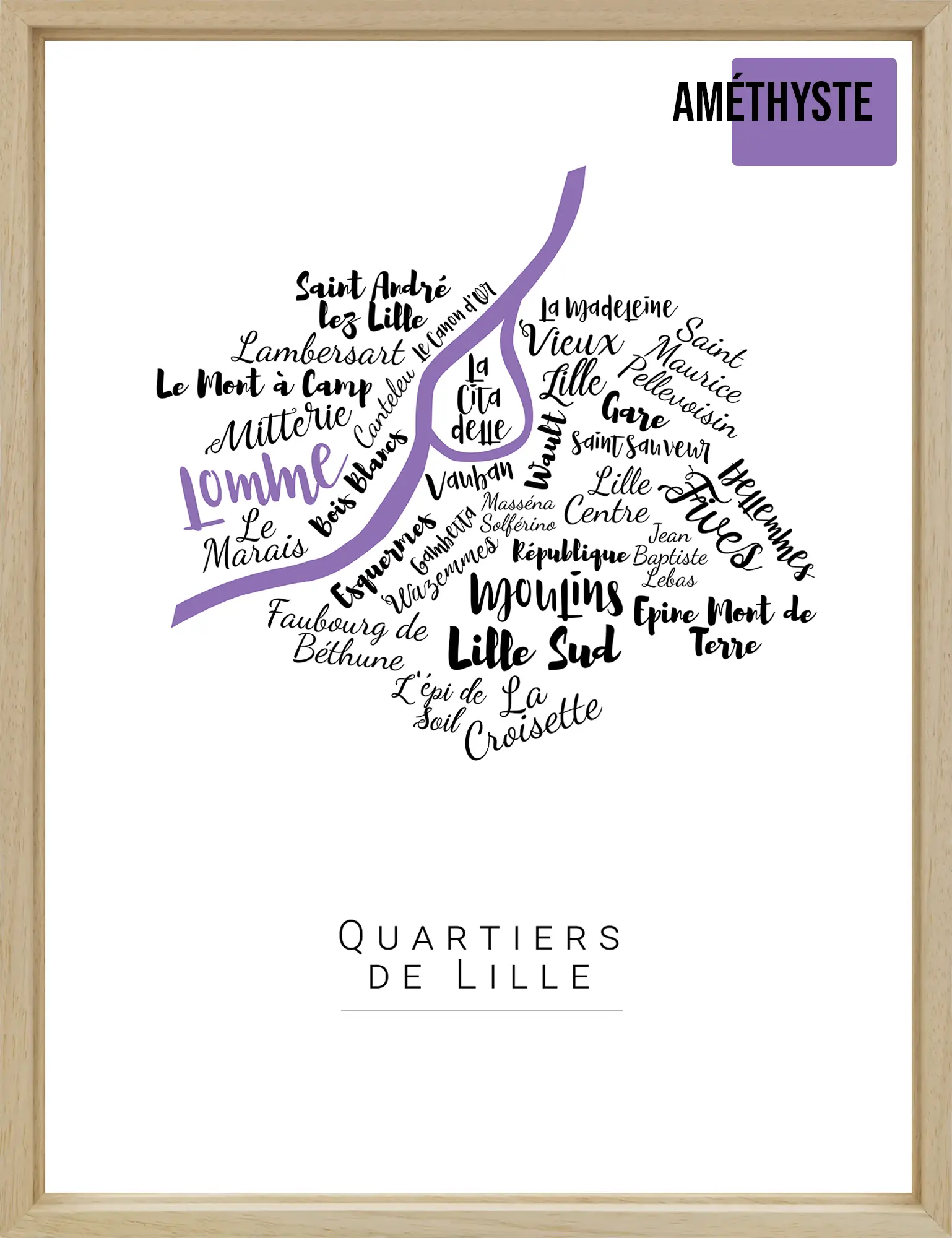 Affiche de Lille personnalisée améthyste
