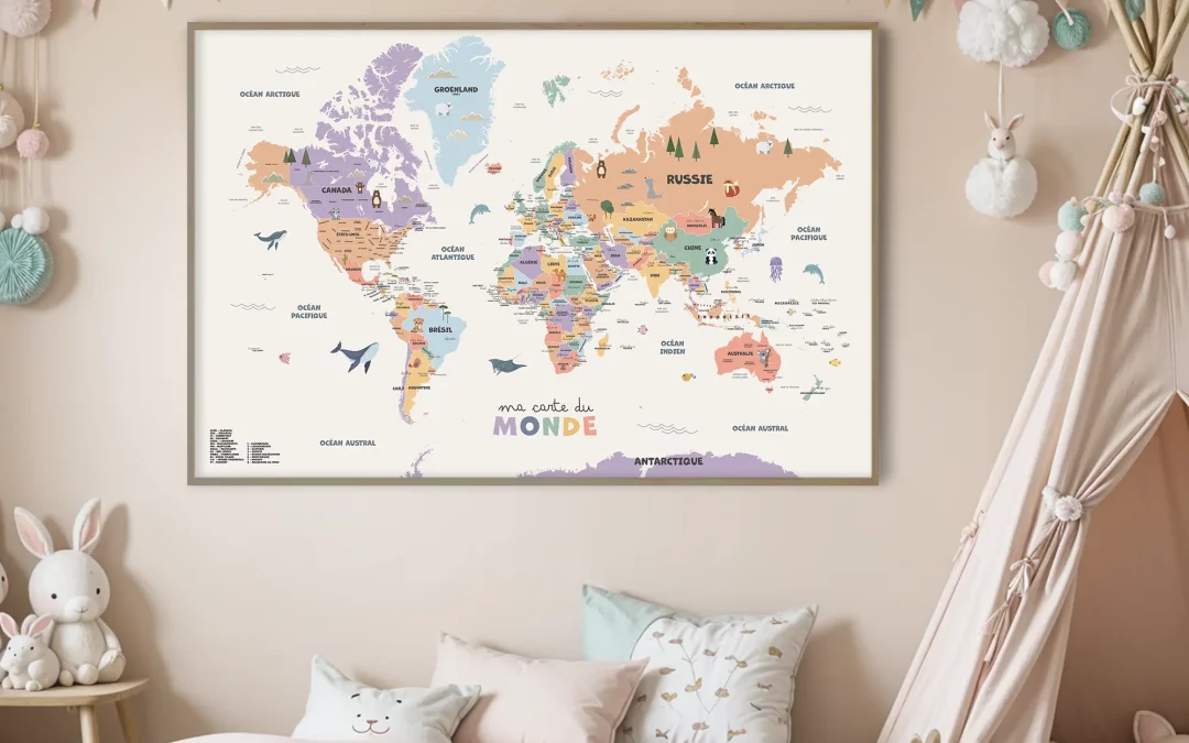 Quelle carte du monde choisir pour une chambre d’enfant ?