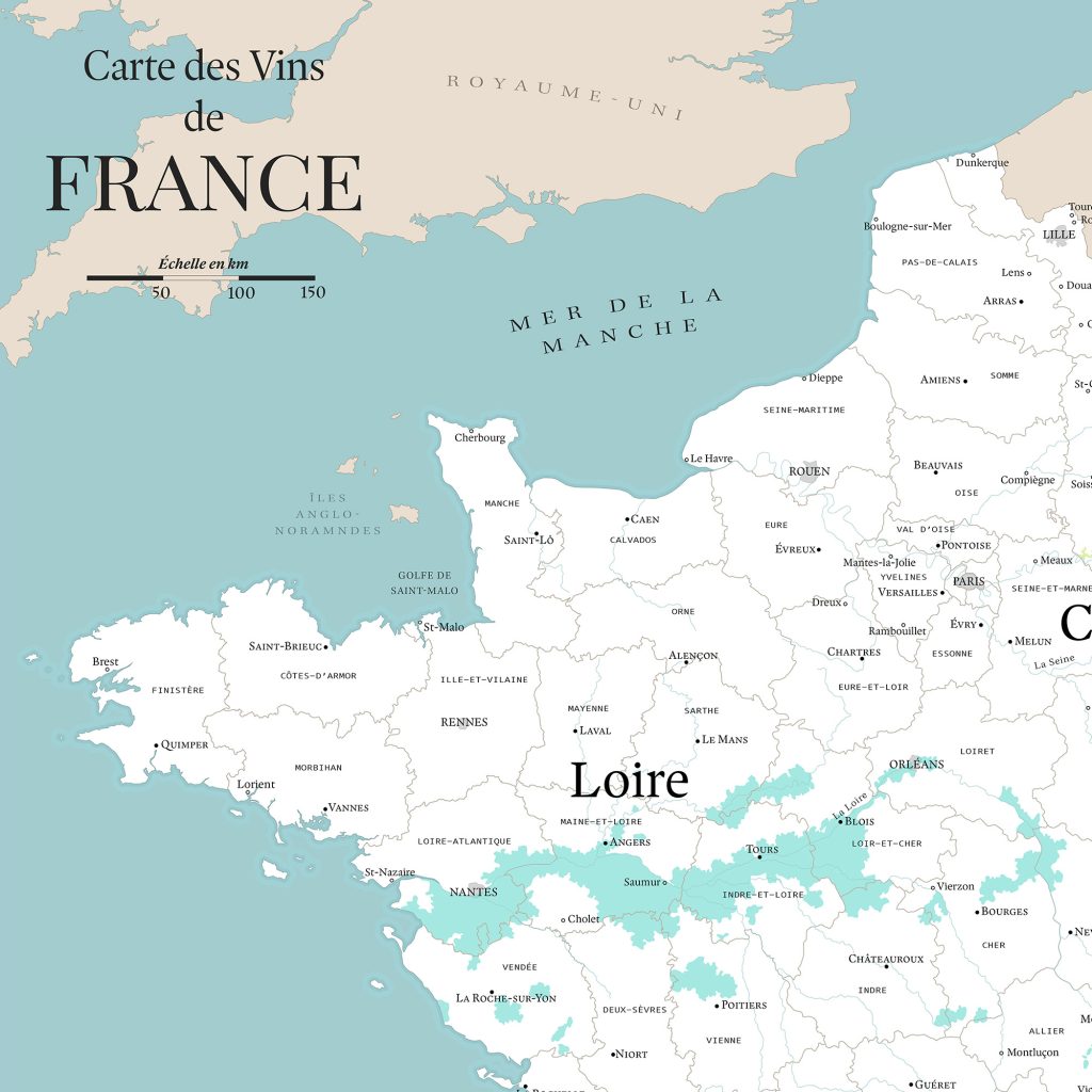 carte des vins de France, affiche murale