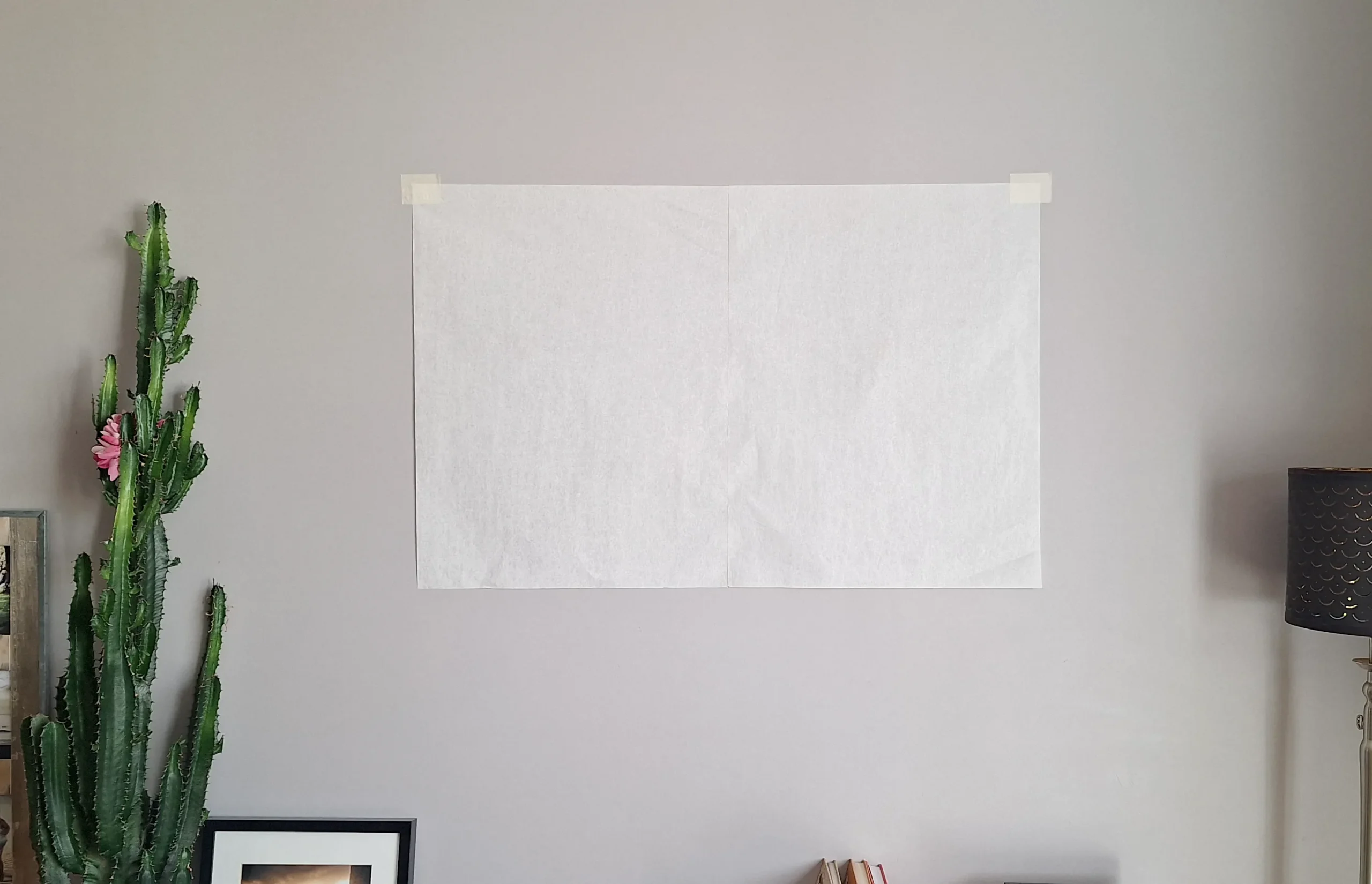 rectangle papier au mur Astuce du rectangle de papier au mur pour simuler la dimension d'une affiche - Affichéo